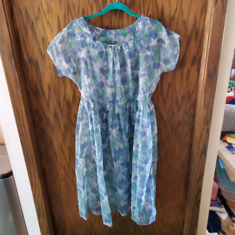 Sheer Vintage Floral Tea Dress
